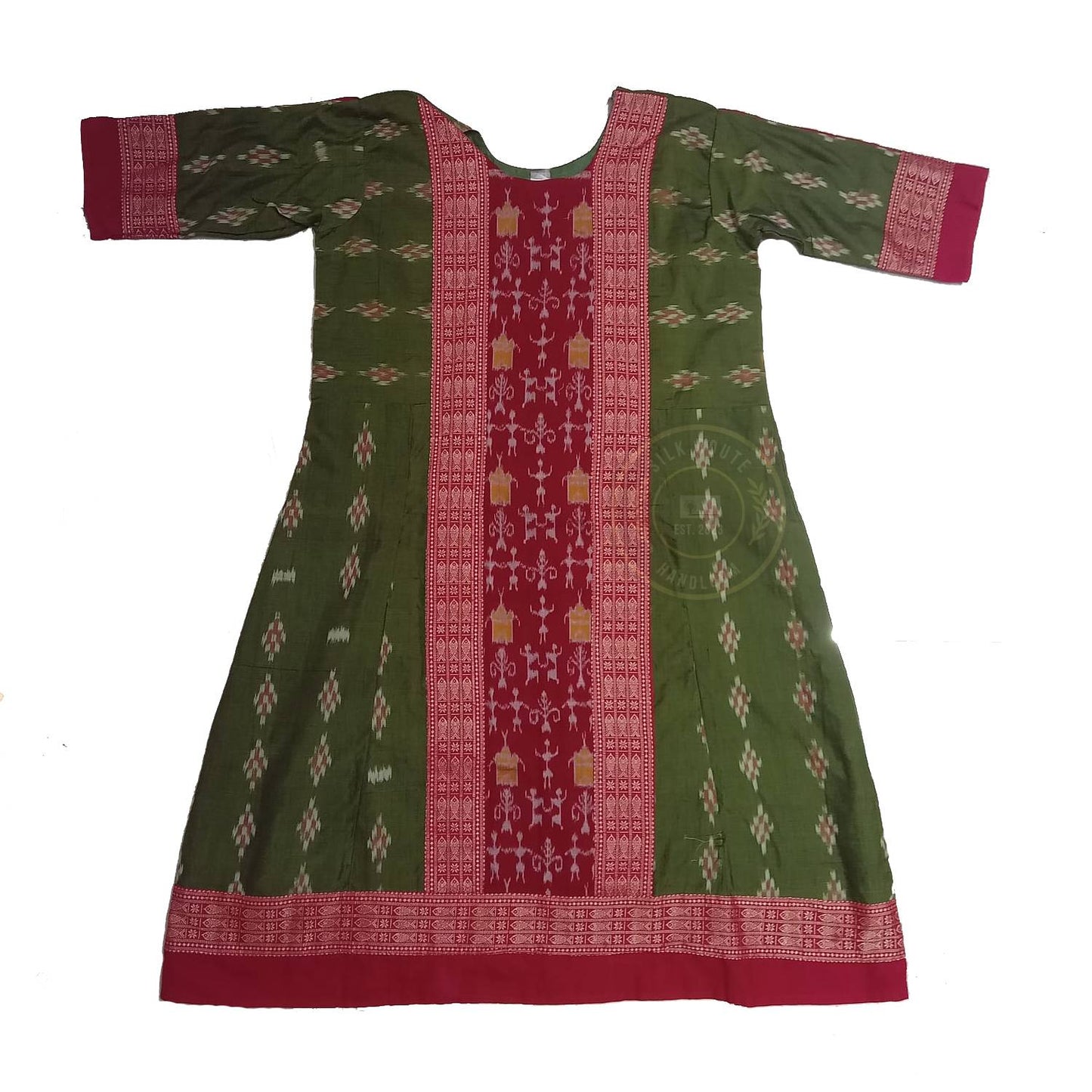 Order latest design sambalpuri bandha pure cotton odisha handloom anarkali kurti