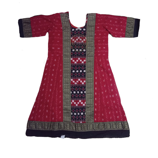 Odisha handloom Sambalpuri cotton long kurti for girl with ethnic design at affordable price