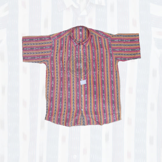 Men’s Odisha Sambalpuri ikat cotton handloom half shirt at cheap price.