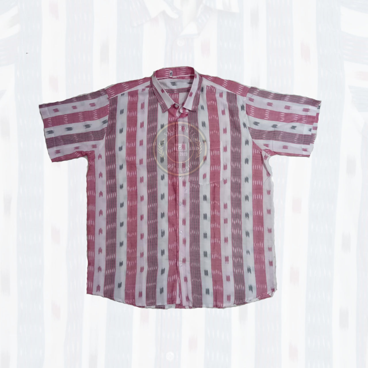 Odisha Sambalpuri cotton ikat handloom half shirt for men – office to casual.
