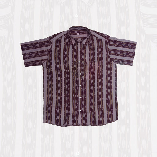Buy Odisha handloom ikat pure cotton short sleeve shirt for men – perfect for office wear.