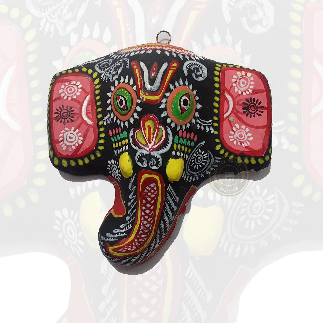 Invite divine Odisha artistry into your home buy now with this handicraft hand-painted Ganesha wall hanging face mask.