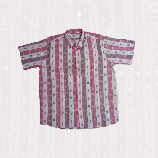 Men’s Odisha Sambalpuri handloom ikat cotton shirt, ideal for daily and travel wear at affordable price