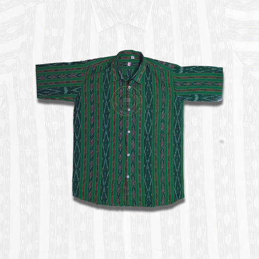 Perfect for daily and party wear at best price, men’s ikat handloom cotton shirt from Odisha