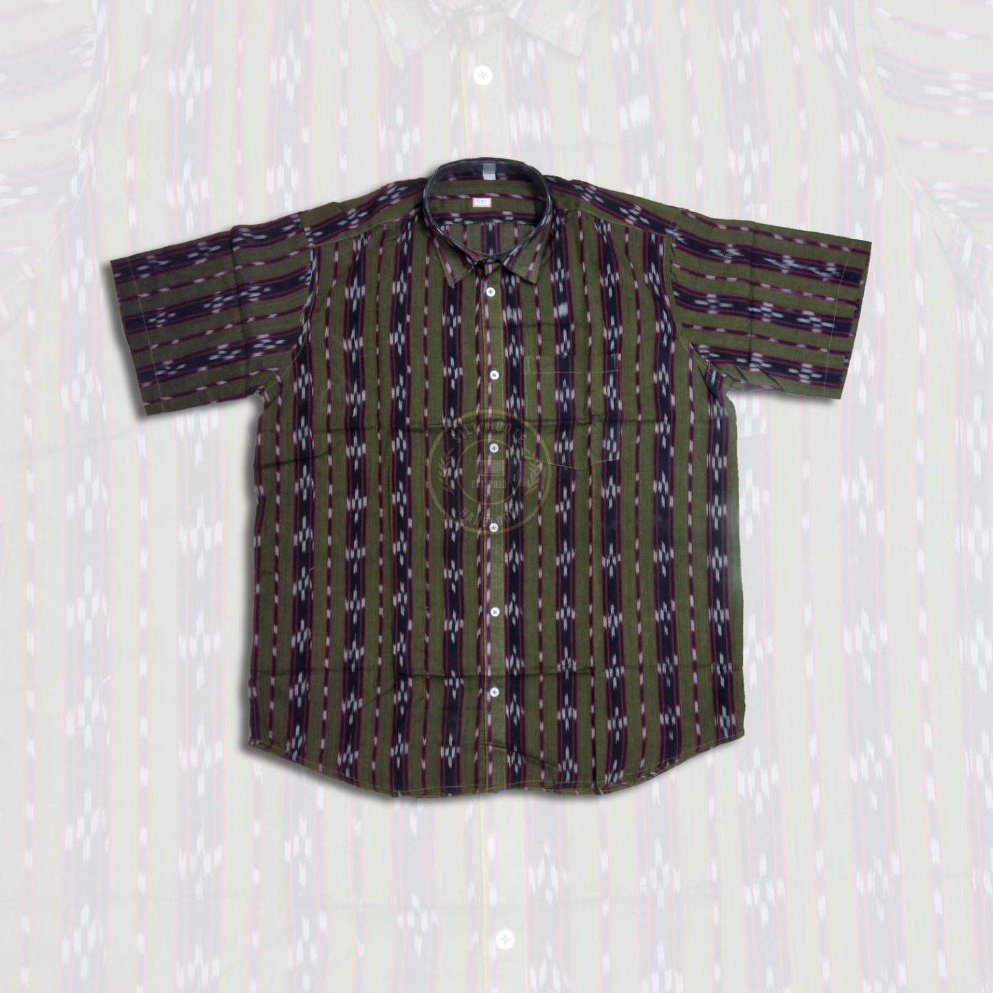 Designed for travel and all-day use, this pure cotton half shirt for men features best quality Odisha handloom fabric for lasting comfort.