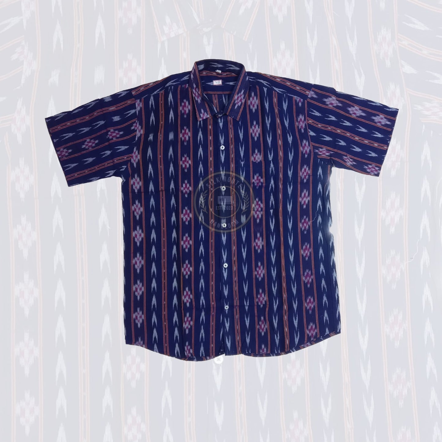 Buy this pure cotton half shirt for men, suitable for daily casual wear and made from best quality Odisha handloom fabric.