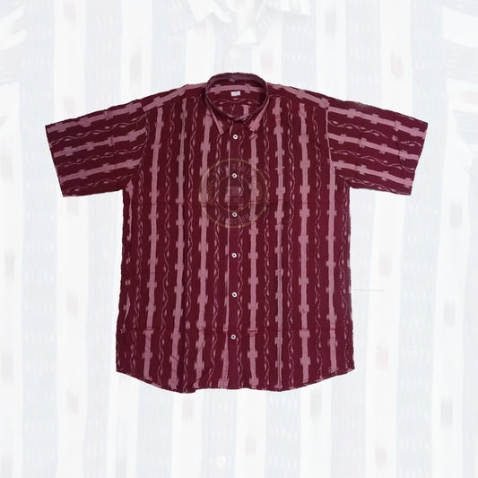 Men’s Odisha Sambalpuri ikat cotton handloom half shirt for casual wear.