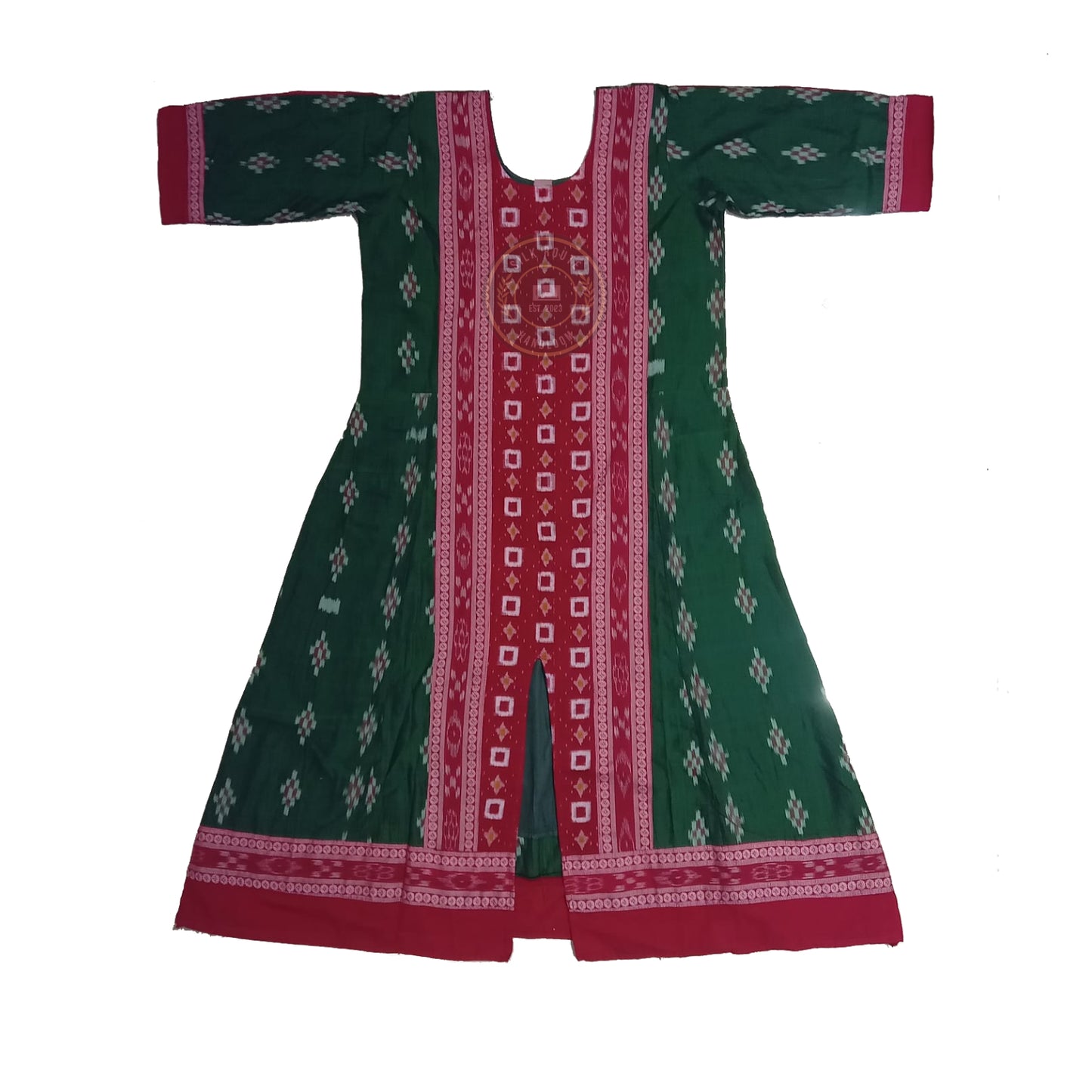 Traditional Odisha Sambalpuri cotton handloom long kurti for women for festival wear