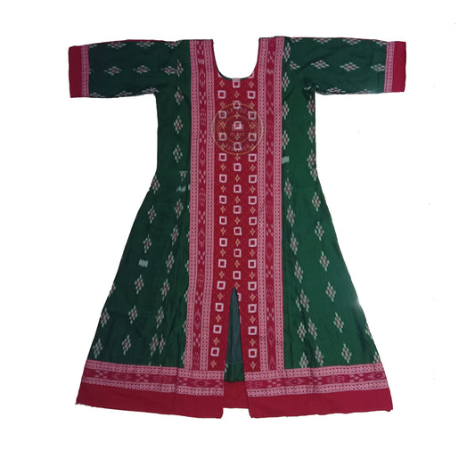 Traditional Odisha Sambalpuri cotton handloom long kurti for women for festival wear