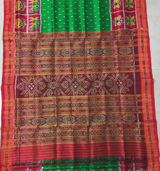 Odisha Handloom Ikat Silk Nuapatna Katki women's saree for Puja and wedding