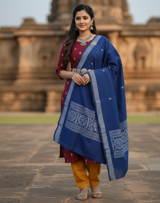 Buy Sonepure Odisha handloom bomkei Design Sambalpuri Dupatta for Salwars