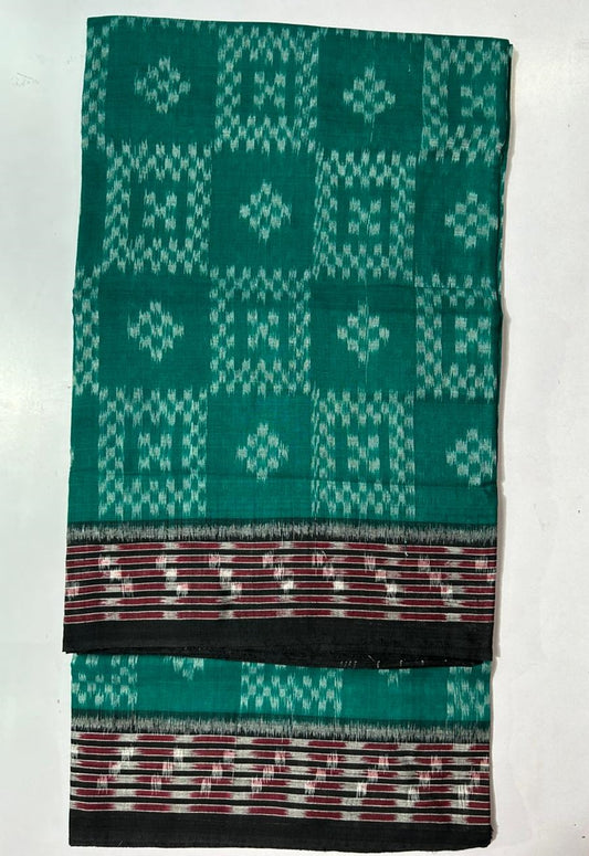 Shop Odisha Handloom Sambalpuri Brick Red with Maroon Cotton Saree for Birthday Gift