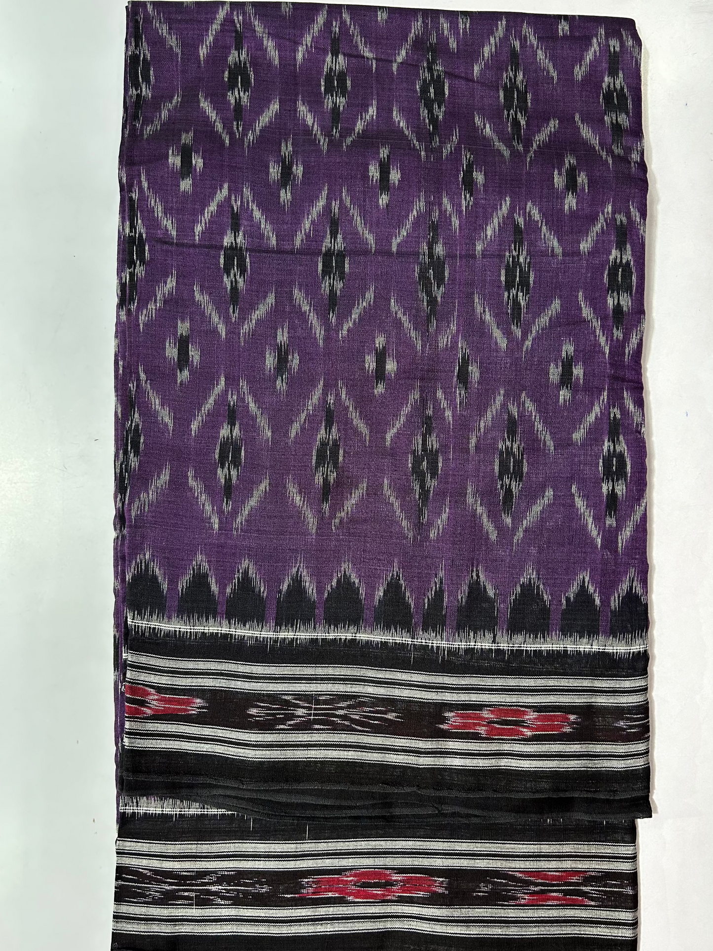 Odisha Handloom Plain design Sambalpuri Ikkat cotton saree