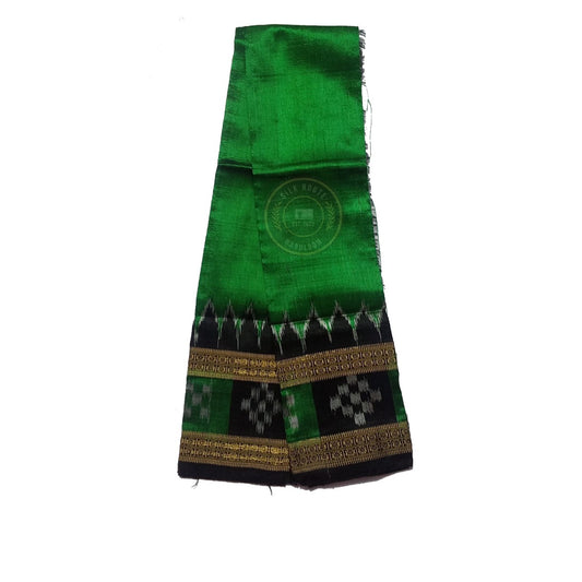 Buy Odisha handloom Khandua pure silk Nuapatna blouse piece – emerald green