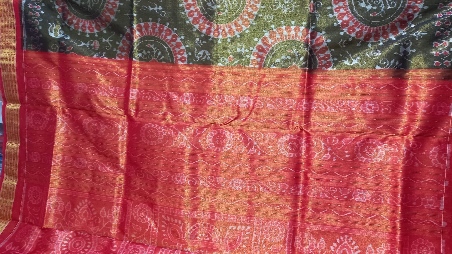 Odisha Sambalpuri Handloom Pure Tissue Saree for Bridal Wear from Sonepur