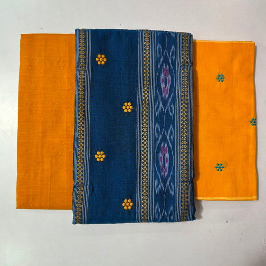 Odisha Handloom Ikat pasapali design cotton unstitched dress set for college