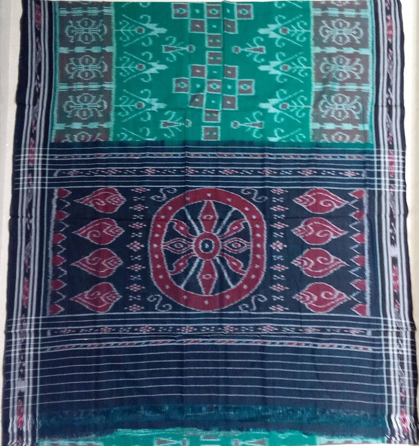 Odisha handloom Plain cotton nuapatna bandha temple border saree