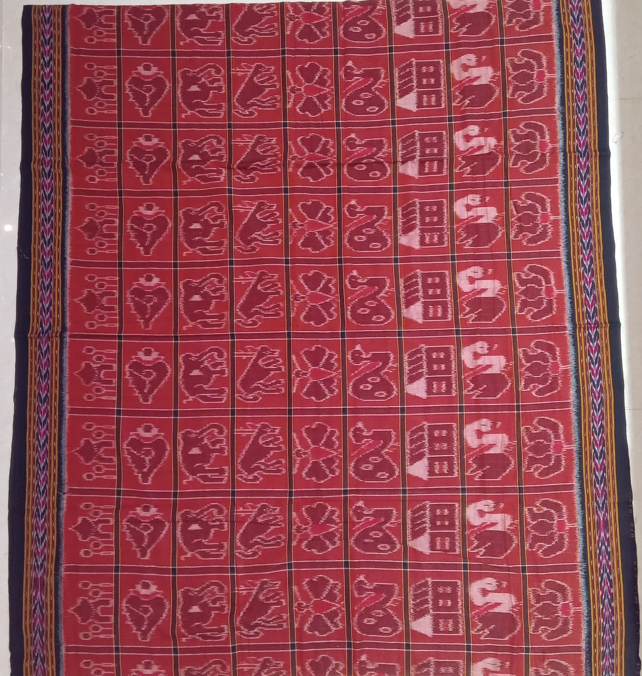 Odisha handloom Black With Red Nabakothi Maniabandha Handloom Cotton Saree