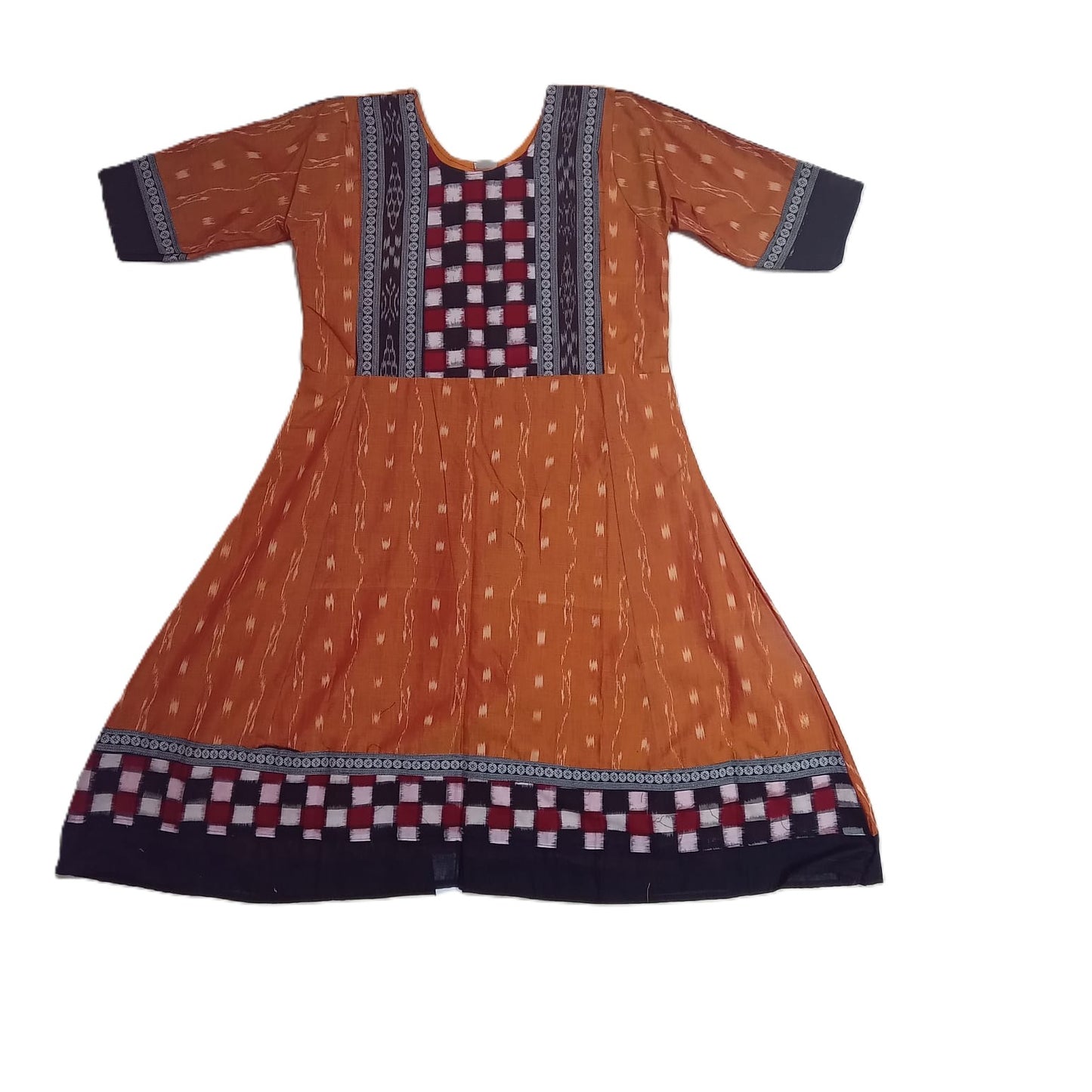 Odisha Handloom Sambalpuri Pure Cotton Readymade stitched Anarkali Kurti for Girls