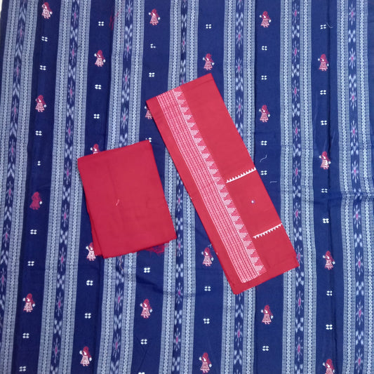 Odisha handloom ikat cotton unstitched dress set from maniabandha