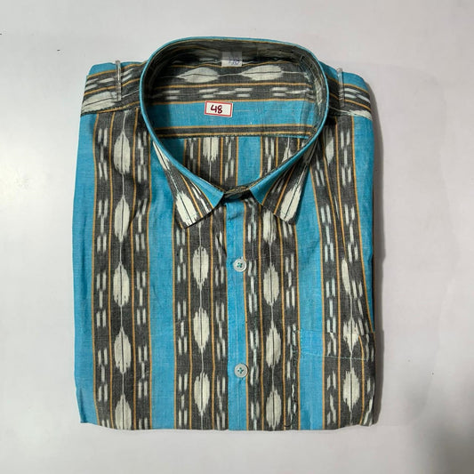 Odisha Sambalpuri handloom cotton half shirt for men for smart office wear