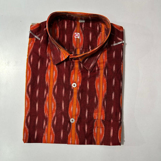Men’s Odisha Sambalpuri cotton ikat handloom shirt for office and daily use