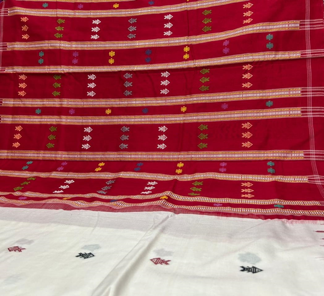 New Style Bargarh Handloom Work Odisha Handmade Bandha Sambalpuri Cotton Saree