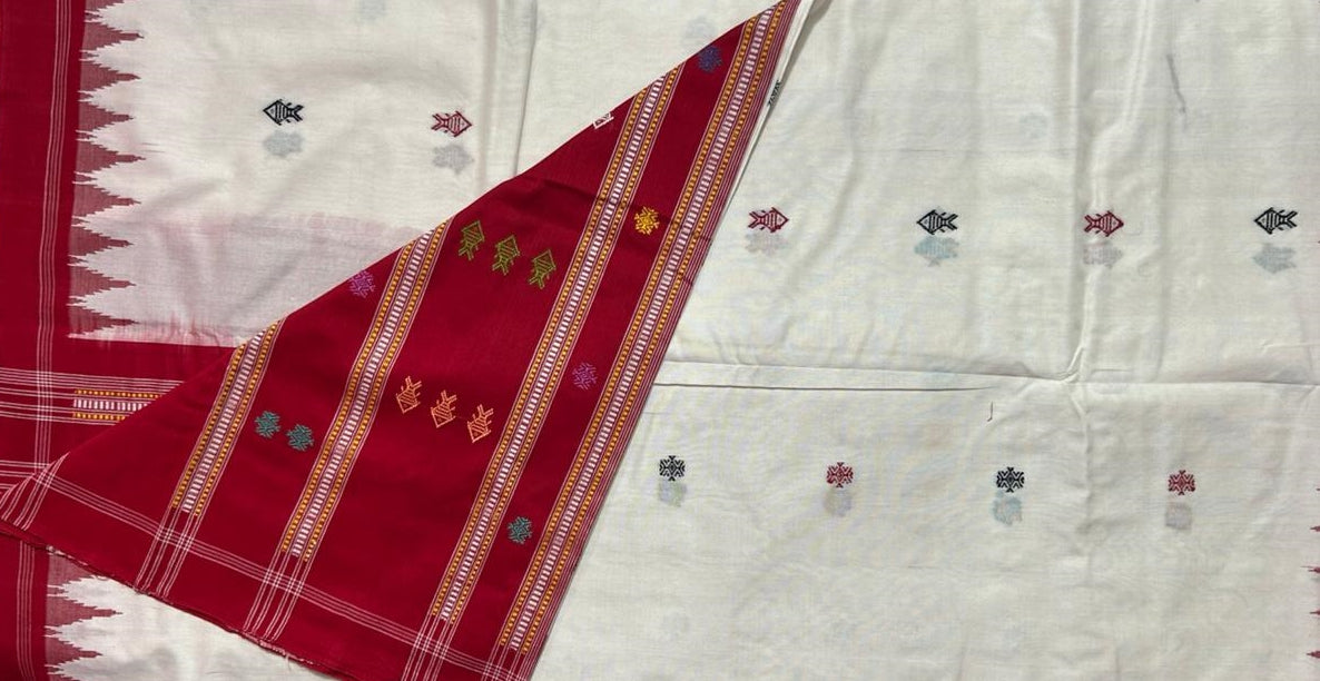 New Style Bargarh Handloom Work Odisha Handmade Bandha Sambalpuri Cotton Saree