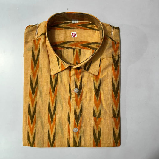 Party wear style - Odisha Sambalpuri cotton ikat handloom shirt for men