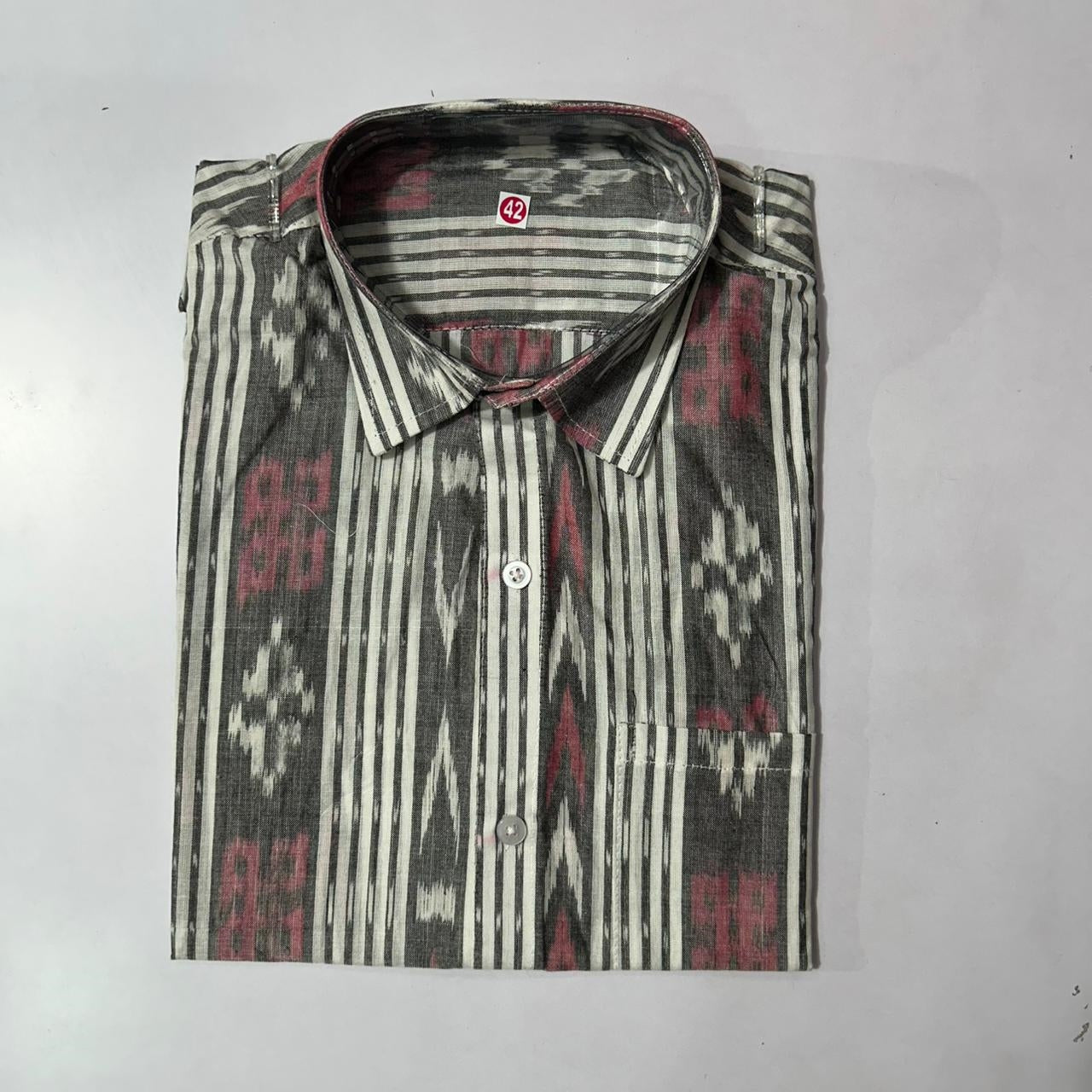 Odisha Sambalpuri ikat handloom cotton half shirt for men – daily wear comfort