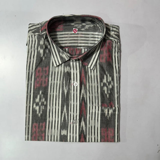 Odisha Sambalpuri ikat handloom cotton half shirt for men – daily wear comfort
