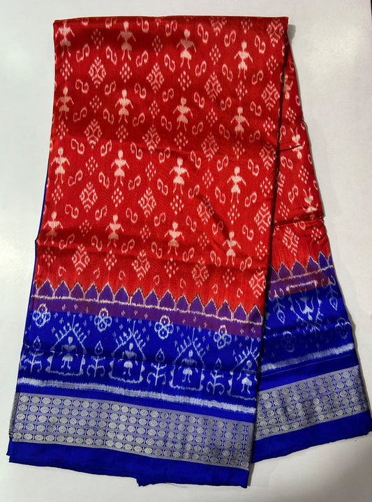 Odisha handloom Sambalpuri bandha work sonepuri silk saree for wedding gift