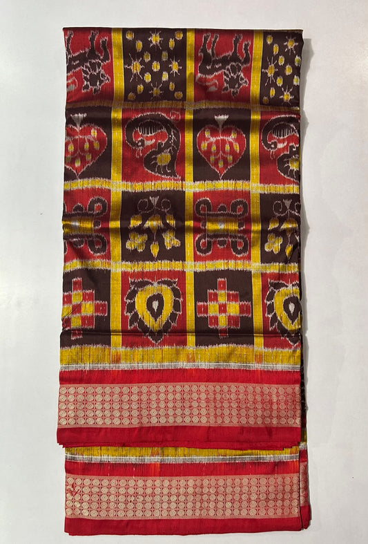 Odisha Handloom Bomkai Special Design Silk Saree from Sonepur