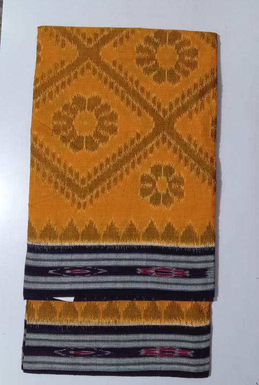 Odisha Nuapatna Handloom Big Fhula Tara bali design Cotton bandha Saree