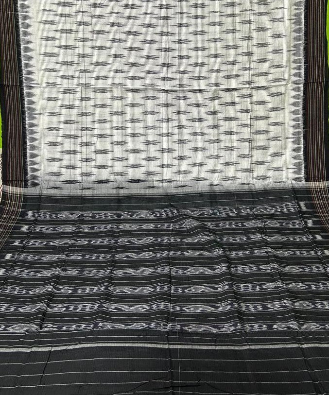 Odisha Handloom Big Flower Maniabandha Pure Cotton Saree for School Uniform