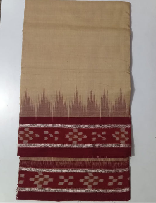 Odisha Handloom Pure Cotton Buti Plain Casual Cotton Saree from Nuapatna
