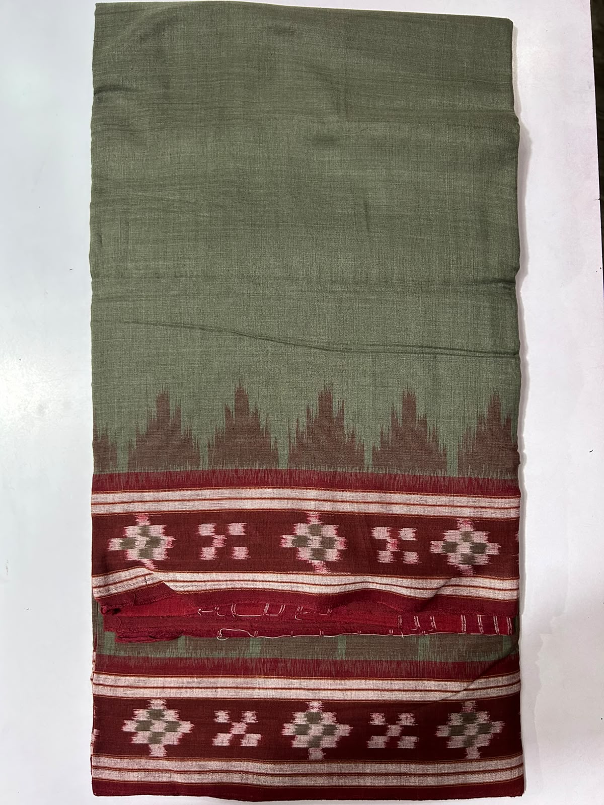 Odisha Handloom White With Pasapalli design ikat casual wear cotton sambalpuri saree