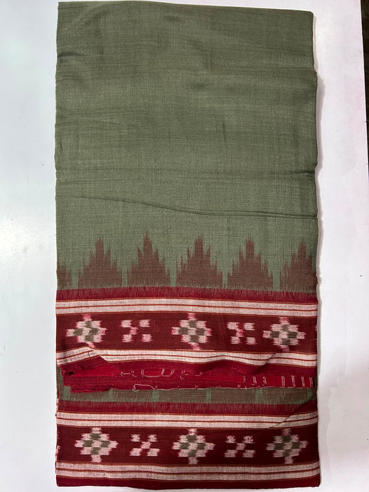 Odisha Handloom White With Pasapalli design ikat casual wear cotton sambalpuri saree