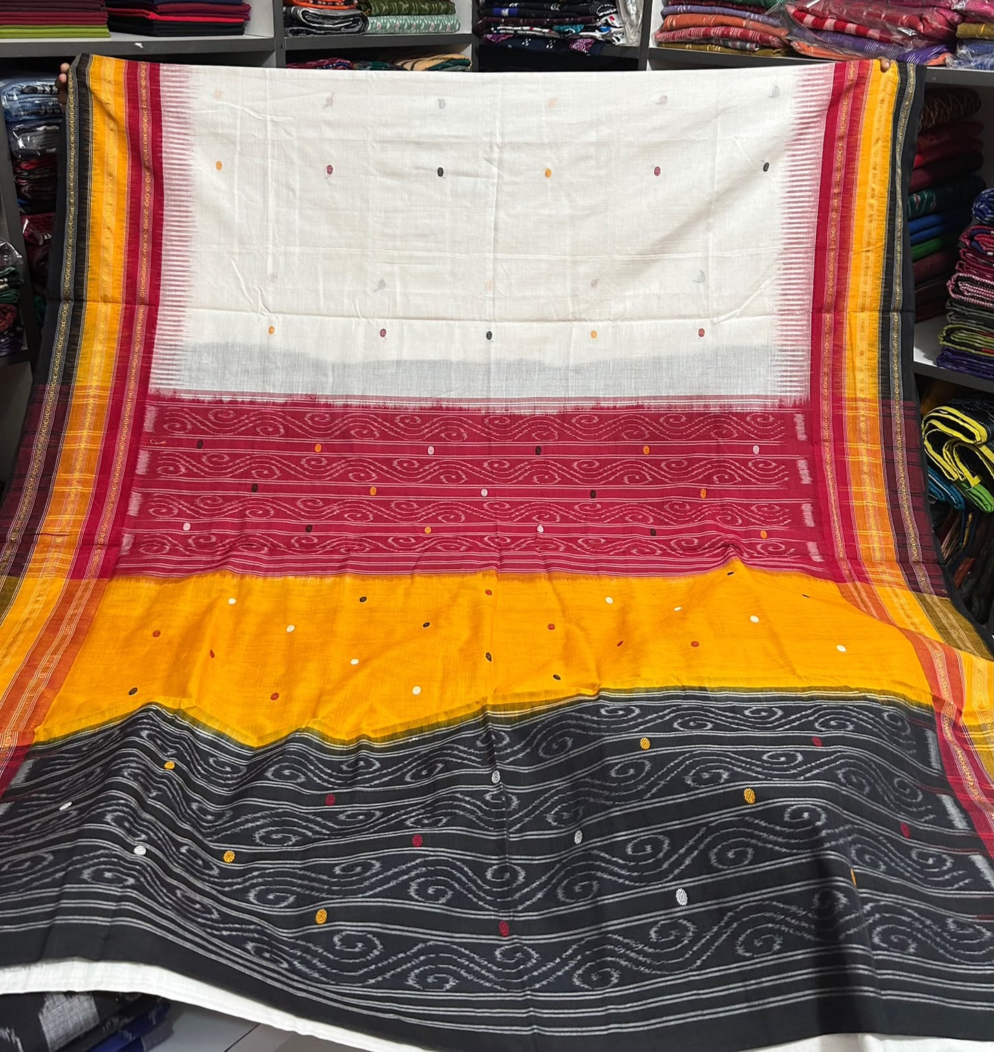 Odisha Handloom Pure cotton Nuapatna Kathifera design Ikat Cotton Saree