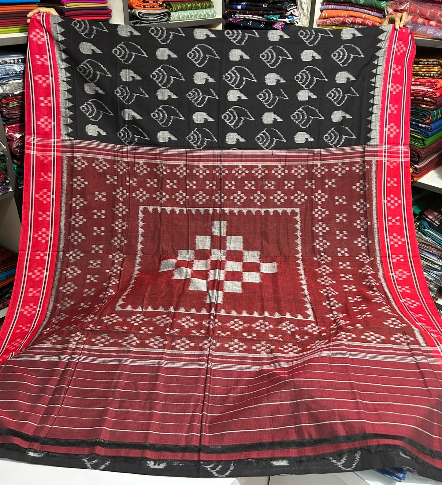 Odisha handloom Sambalpuri design pure casual cotton Saree for Young Lady