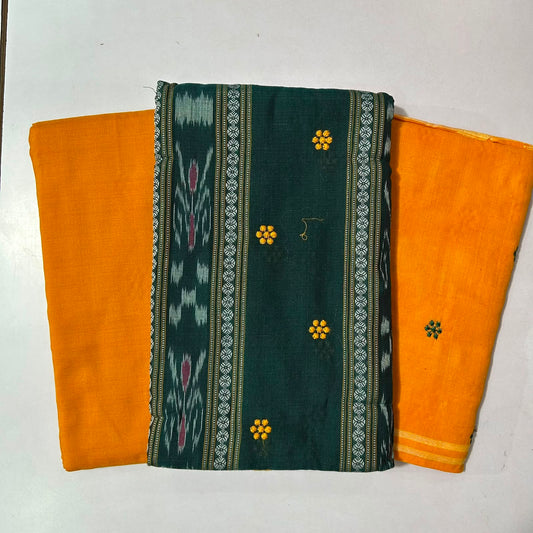 Odisha Handloom Maniabandha Embroidery unstitched dress set for College Girls