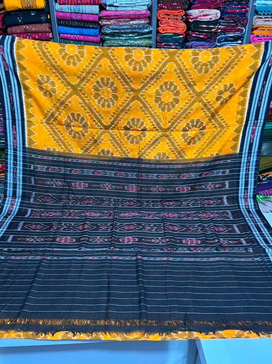 Odisha Nuapatna Handloom Big Fhula Tarabali design Cotton bandha Saree