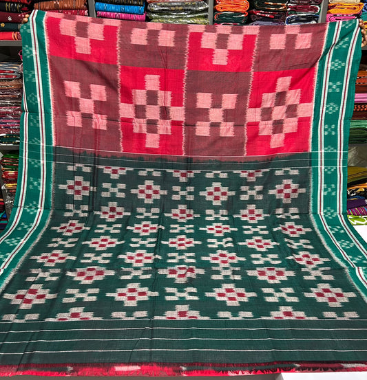 Buy Odisha maniabandha pure cotton handloom flower design ikat saree