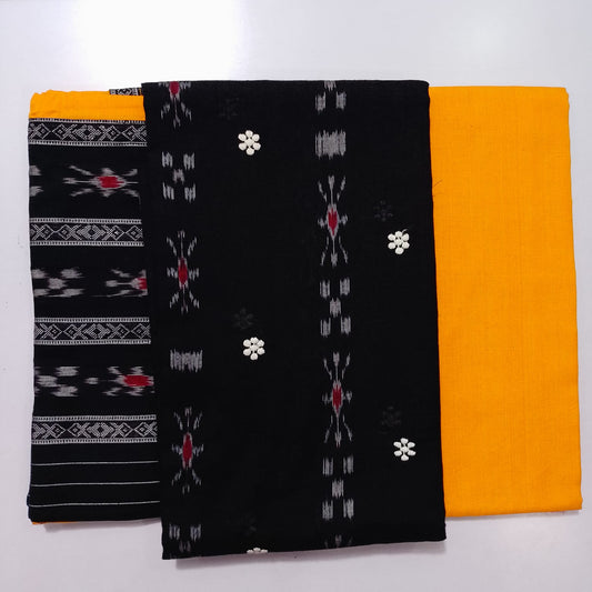 Odisha Ikat Handloom Sambalpuri Pure Cotton Unstitched dress material set for Birthday Gift