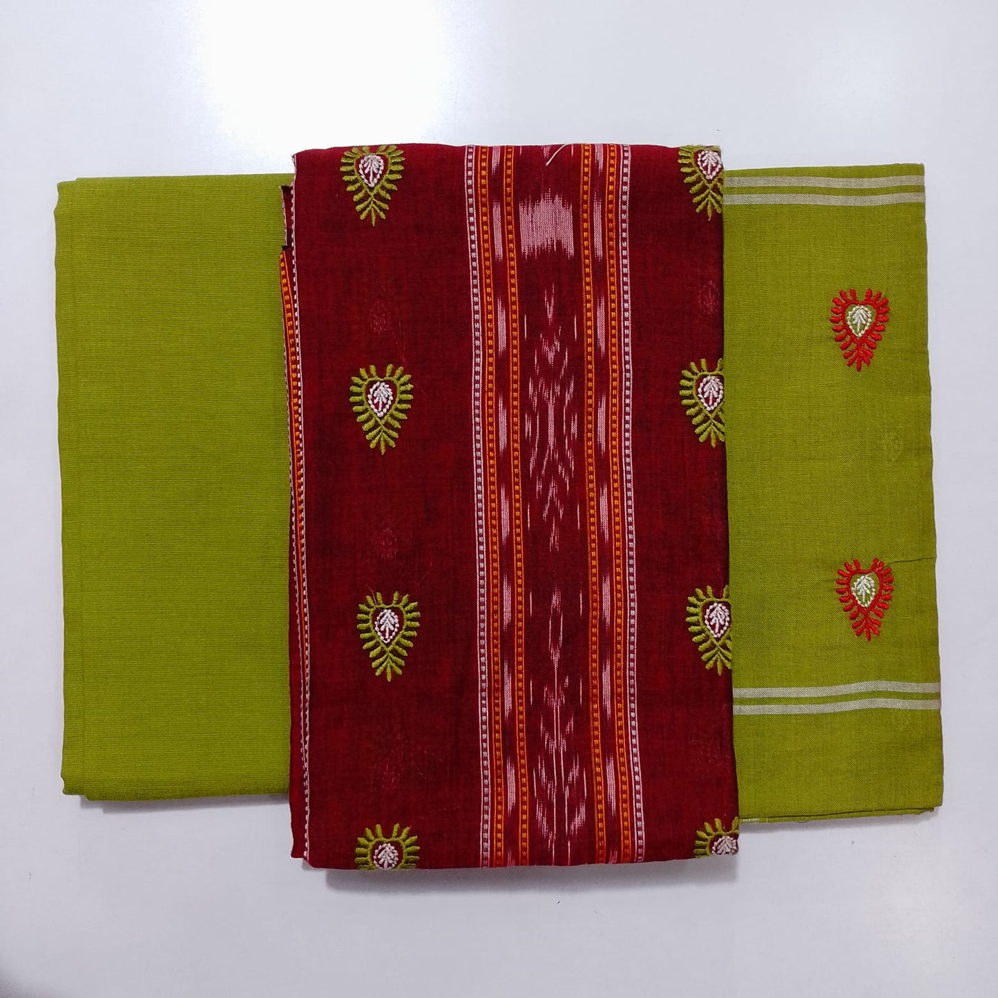 Odisha Handloom Sambalpuri Cotton unstitched Dress material dress set for girls