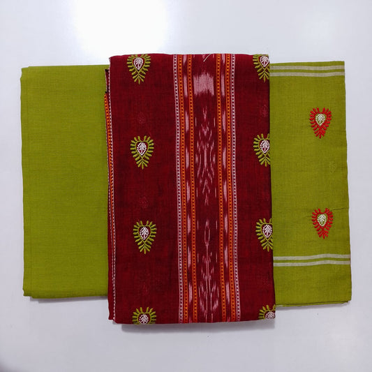 Odisha Handloom Sambalpuri Cotton unstitched Dress material dress set for girls