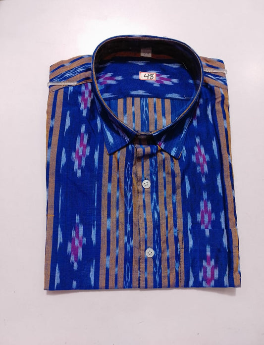 Men’s Odisha Sambalpuri cotton ikat handloom shirt for office and daily use
