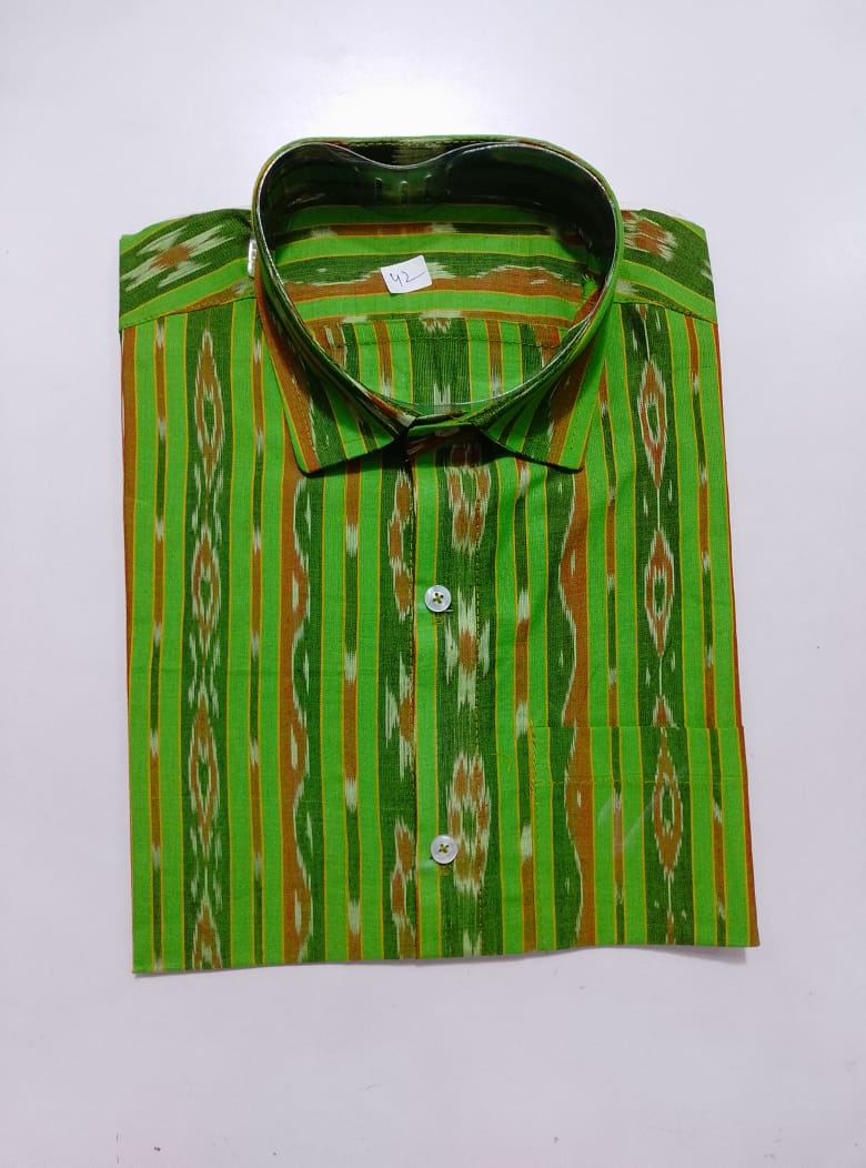 Odisha Sambalpuri cotton ikat handloom shirt for men – party wear style.