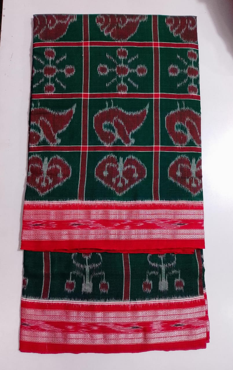 Odisha handloom new ikat nabakothi design pure cotton handwoven cotton saree for college