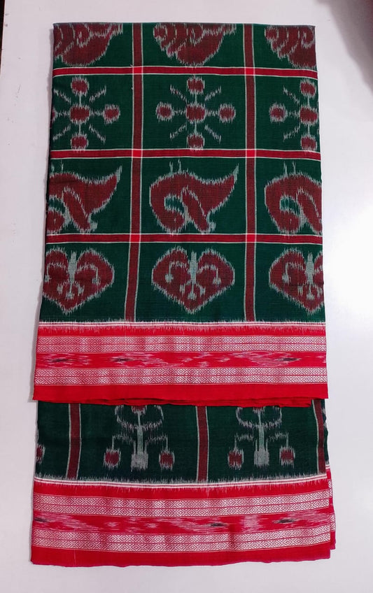 Odisha handloom new ikat nabakothi design pure cotton handwoven cotton saree for college